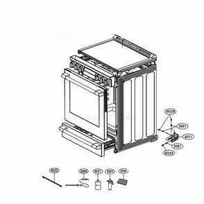 Main Diagram and Parts List for UPSE3024ST AS1LSGN LG Wall Oven