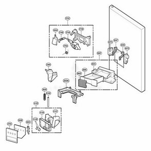 Dispenser Parts Diagram and Parts List for 78739 AWB1SER LG Refrigerator