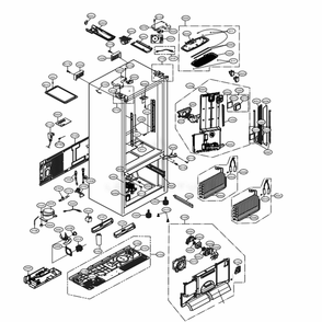 Case Parts Diagram and Parts List for LFXS30796S ASTCNA1 LG Refrigerator