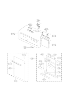 Panel And Door Parts Diagram and Parts List for LDF7774BB  LG Dishwasher