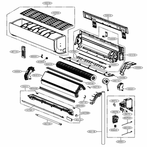 Main Diagram and Parts List for LAN150HYV3 AK3GEUS LG Air Conditioner