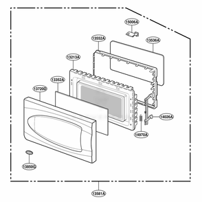 Part Location Diagram of 3581W1A188D LG DOOR ASSEMBLY