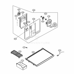 Freezer Parts Diagram and Parts List for 68002 ASWCSE1 LG Refrigerator