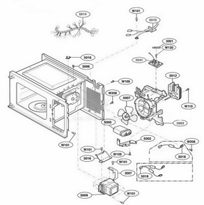 Interior Parts 2 Diagram and Parts List for UMC5200AAB ABKEMGR LG Range