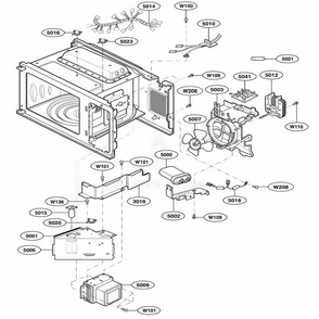 Interior Parts Diagram and Parts List for 66092 CWHESEA LG Range