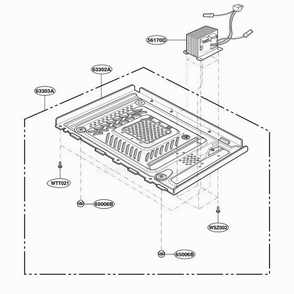 Part Location Diagram of 3303W1A067C LG PLATE ASSEMBLY,BASE