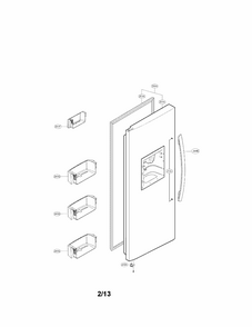 Freezer Door Parts Diagram and Parts List for 79551314013  Kenmore Refrigerator