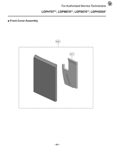 Front Cover Assembly Diagram and Parts List for LDPM6762S ASSESNA LG Dishwasher