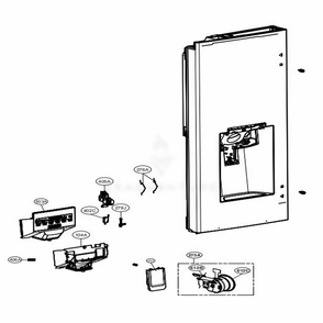 Dispenser Parts Diagram and Parts List for LFXS28968M AMTCNA0 LG Refrigerator