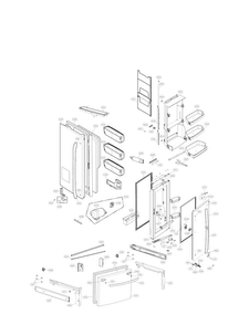 Door Parts Diagram and Parts List for LFXS29766S 00 LG Refrigerator