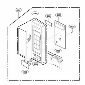 Control Panel Parts 2 Diagram and Parts List for 62259 CBKESEA LG Wall Oven