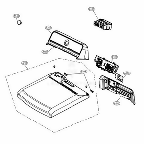 Control Panel And Plate Assembly Diagram and Parts List for DLE7300WE ABWEEUS LG Dryer