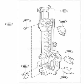 Latch Board Parts Diagram and Parts List for MMV4205AAQ AB6EMTG LG Microwave