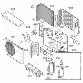 Outdoor Unit Diagram and Parts List for LA181CNW ANCAEUS LG Air Conditioner