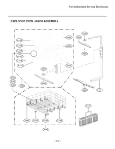 Rack Assembly Diagram and Parts List for D1438DB ABDEEUS LG Dishwasher