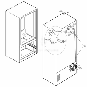 Valve And Water Tube Parts Diagram and Parts List for LFXS28968S ASTCNA1 LG Refrigerator