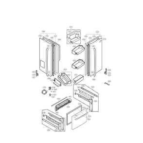 Door Diagram and Parts List for LFX25961AL 00 LG Refrigerator