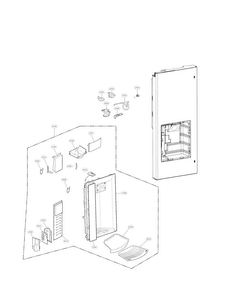 Dispenser Parts Diagram and Parts List for LMXS27626D 01 LG Refrigerator