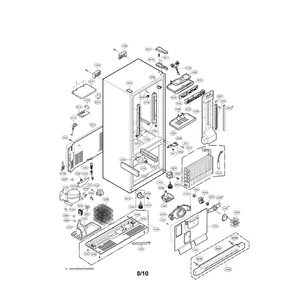 Case Diagram and Parts List for LRBN22510BQ  LG Refrigerator