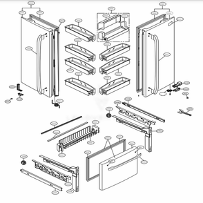 Door Parts Diagram and Parts List for 71604 ABICSE3 LG Refrigerator