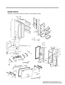 Door Parts Diagram and Parts List for GR-X23GHKJM ASBCNA0 LG Refrigerator