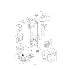 Case Diagram and Parts List for LFC22770SW 00 LG Refrigerator