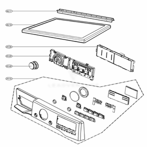 Control Panel And Plate Assembly Parts Diagram and Parts List for DLE2601R ACREEUS LG Dryer