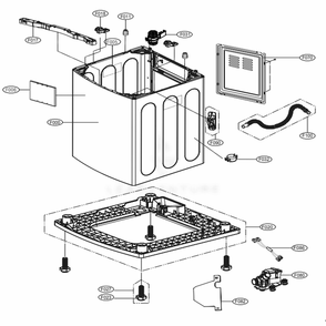 Case Assembly Diagram and Parts List for WT7600HWA ABWEEUS LG Washer