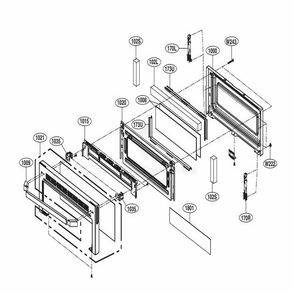 Upper Door Parts Diagram and Parts List for LUTE4619SN ASTLLGA LG Range