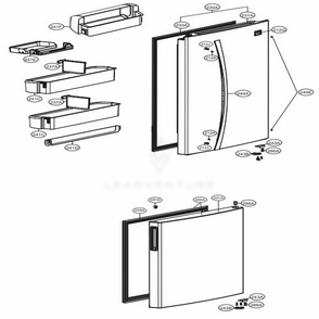 Door Parts Diagram and Parts List for 78042 ASWCSE0 LG Refrigerator