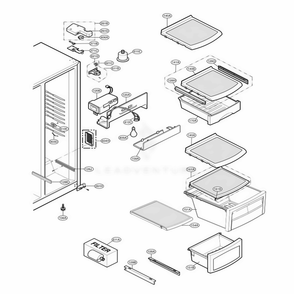 Refrigerator Compartment Diagram and Parts List for 58814 ABICSER LG Refrigerator