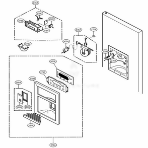 Dispenser Parts Diagram and Parts List for 71029 AWBCSE1 LG Refrigerator