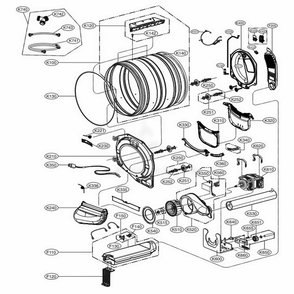 Drum And Motor Assembly Electric Type Diagram and Parts List for DLEX3700V ASSEEUS LG Dryer