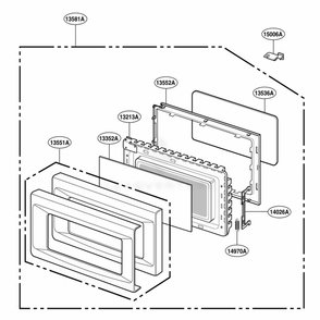 Door Parts Diagram and Parts List for KCMS1555RSS CS1EKAD LG Range
