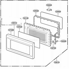 Part Location Diagram of 3720W0D105B LG PANEL,DOOR