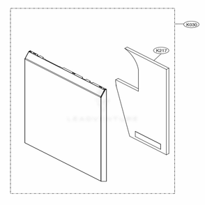 Front Cover Assembly Diagram and Parts List for LDF5678SS ASSESNA LG Dishwasher