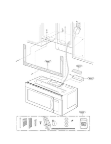 Installation Parts Diagram and Parts List for LMV1683ST 00 LG Microwave