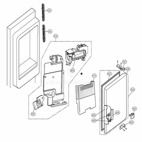 Ice Maker And Ice Bin Parts Diagram and Parts List for LFXS27566S ASTCNA1 LG Refrigerator