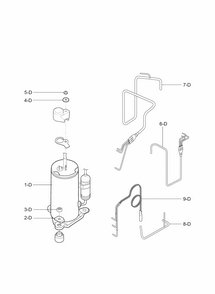 Compressor Parts Diagram and Parts List for 58075251800  Kenmore Air Conditioner