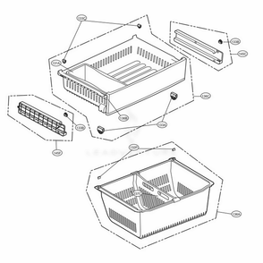 Freezer Parts Diagram and Parts List for LFXS28596D ASBCNA0 LG Refrigerator