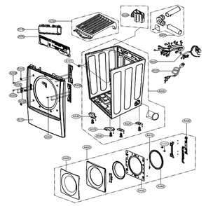 Cabinet And Door Assembly: Gas Type Diagram and Parts List for 91582 ABWESEU LG Dryer