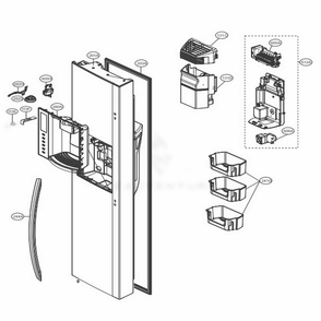 Freezer Door Diagram and Parts List for LSXS26396S ASTCNA4 LG Refrigerator