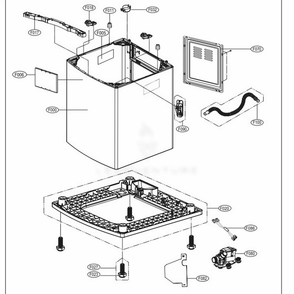 Case Assembly Diagram and Parts List for LGWT7200CW ABWEEUS LG Washer Dryer Combo
