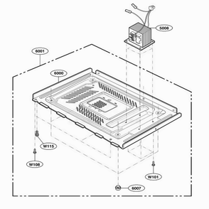 Base Plate Parts Diagram and Parts List for DEL10E AGRQMTR LG Range