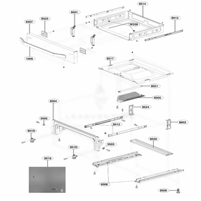 Drawer Parts Diagram and Parts List for LSSE3026ST ASTLSTD LG Range