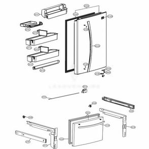 Door Parts Diagram and Parts List for 79043 ASTCSE2 LG Refrigerator