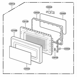 Door Parts Diagram and Parts List for MT1110SKQ CWHEWRP LG Wall Oven