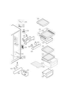 Refrigerator Compartment Parts Diagram and Parts List for LSC27921SB05  LG Refrigerator