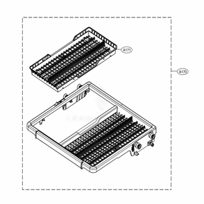Third Rack Assembly Diagram and Parts List for LDPS6844AS ASSESNA LG Dishwasher