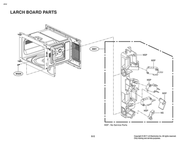 Latch Board Parts Diagram and Parts List for MSWN1590LD CSAMPLE LG Miscellaneous